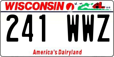 WI license plate 241WWZ