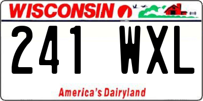 WI license plate 241WXL