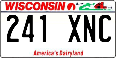 WI license plate 241XNC