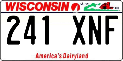 WI license plate 241XNF