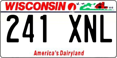 WI license plate 241XNL