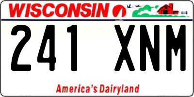 WI license plate 241XNM