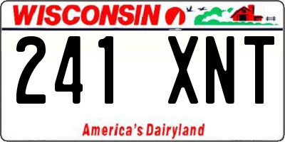WI license plate 241XNT