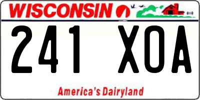 WI license plate 241XOA