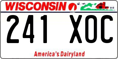 WI license plate 241XOC