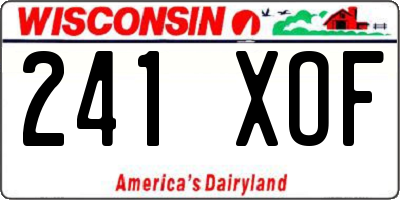 WI license plate 241XOF