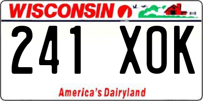 WI license plate 241XOK