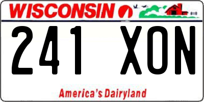 WI license plate 241XON