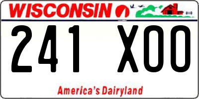 WI license plate 241XOO