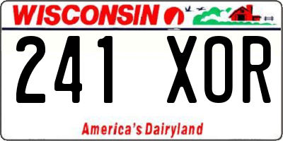 WI license plate 241XOR