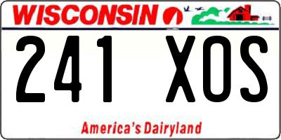WI license plate 241XOS