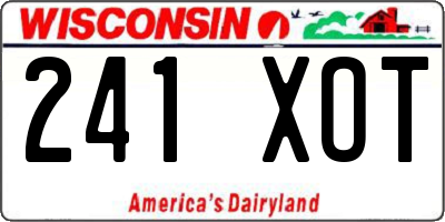 WI license plate 241XOT
