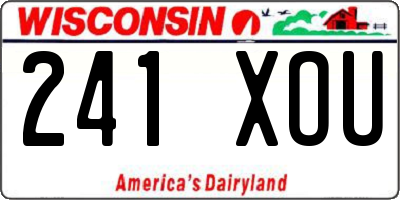 WI license plate 241XOU