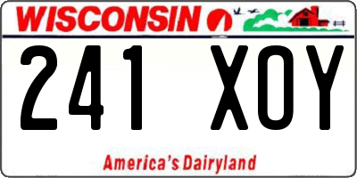 WI license plate 241XOY