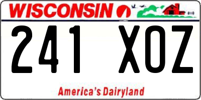 WI license plate 241XOZ