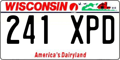 WI license plate 241XPD