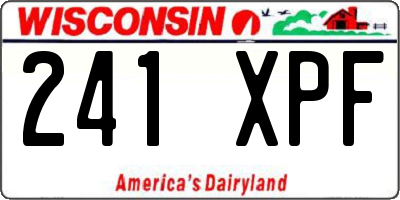 WI license plate 241XPF