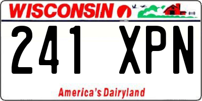 WI license plate 241XPN
