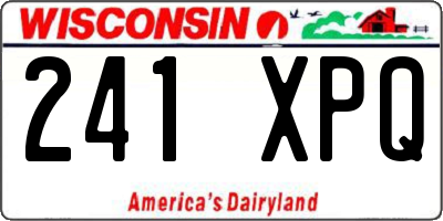 WI license plate 241XPQ