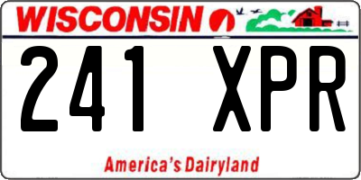 WI license plate 241XPR
