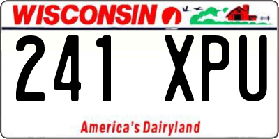 WI license plate 241XPU