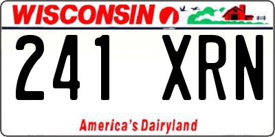WI license plate 241XRN