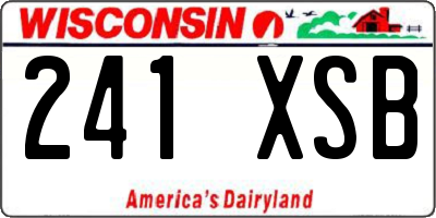 WI license plate 241XSB