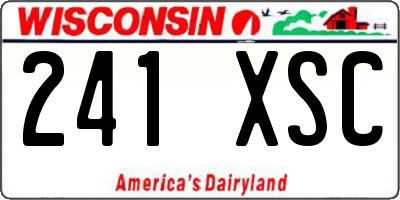 WI license plate 241XSC
