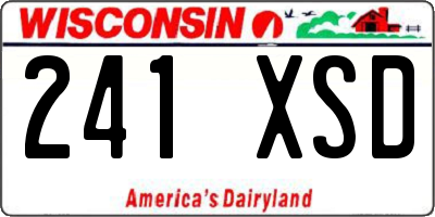 WI license plate 241XSD