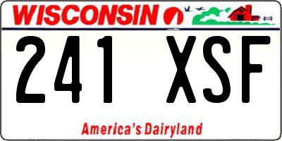 WI license plate 241XSF