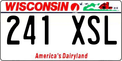 WI license plate 241XSL