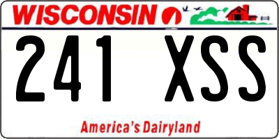 WI license plate 241XSS