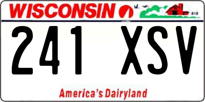 WI license plate 241XSV