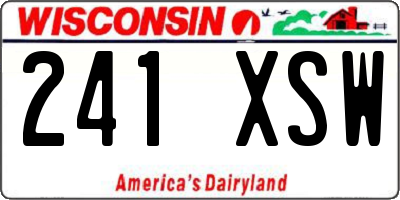 WI license plate 241XSW