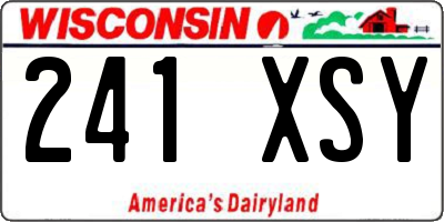 WI license plate 241XSY