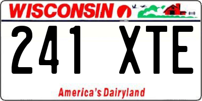 WI license plate 241XTE