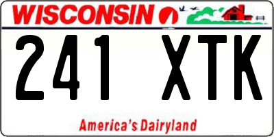 WI license plate 241XTK