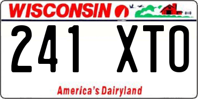 WI license plate 241XTO