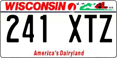 WI license plate 241XTZ