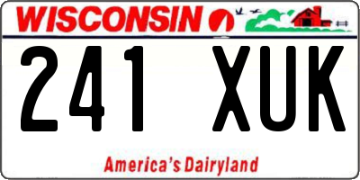 WI license plate 241XUK