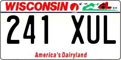 WI license plate 241XUL