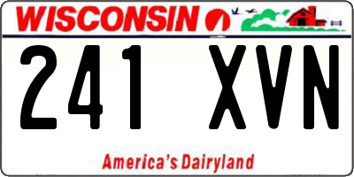 WI license plate 241XVN