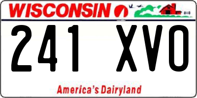 WI license plate 241XVO