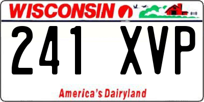 WI license plate 241XVP