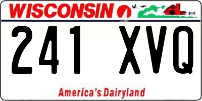 WI license plate 241XVQ