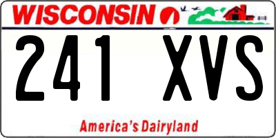 WI license plate 241XVS