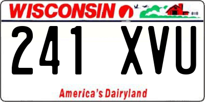 WI license plate 241XVU