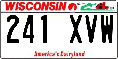 WI license plate 241XVW