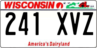 WI license plate 241XVZ