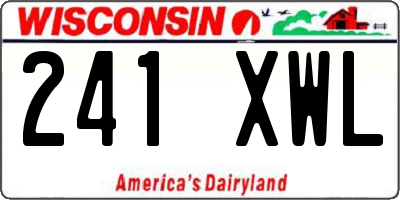 WI license plate 241XWL